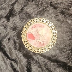 Vintage reproduction cameo pin pendant broach brooch